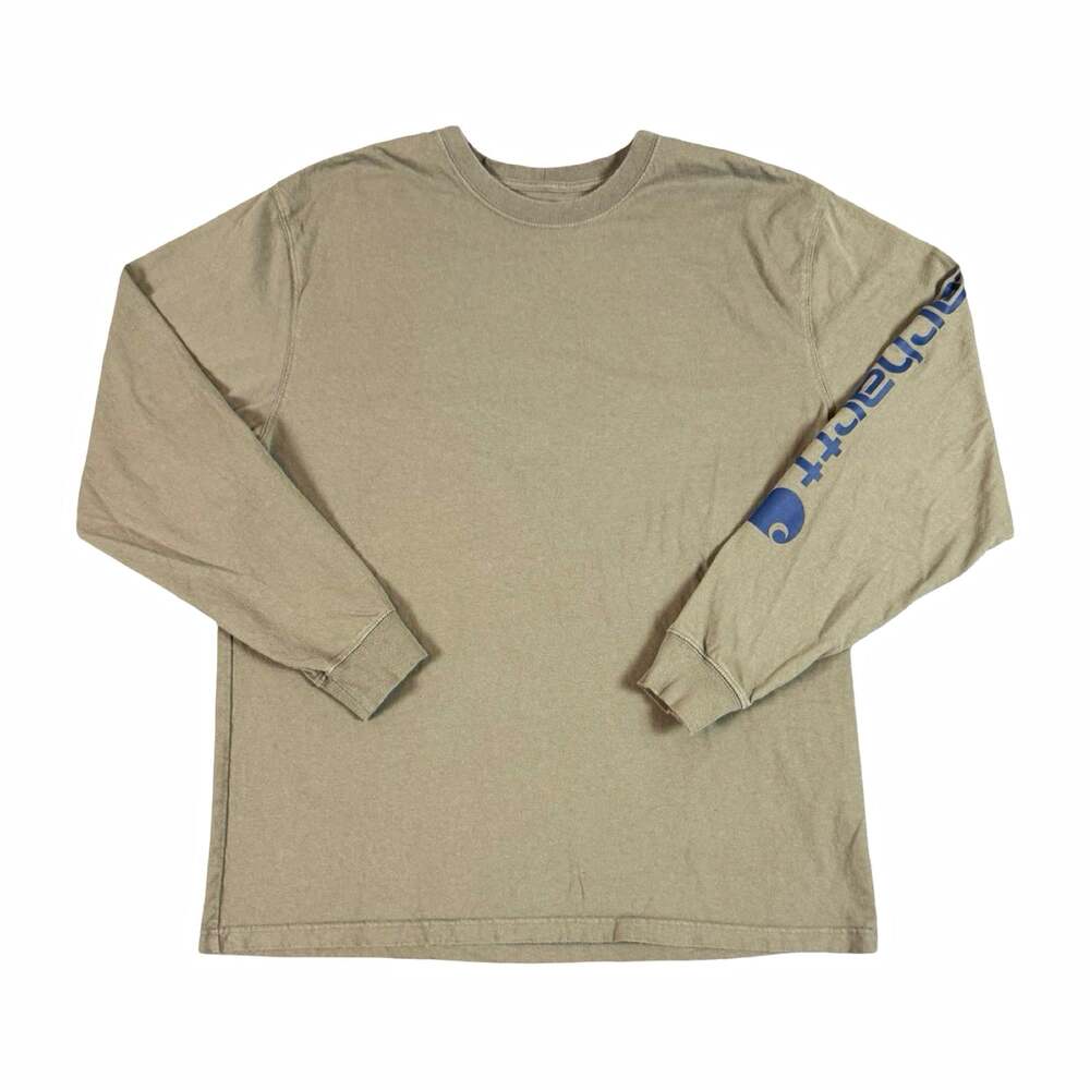 Carhartt Loose Fit Green Long Sleeve Logo Crew Neck T-Shirt Size L